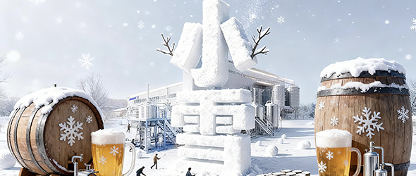 圍爐觀雪色，麥香啤酒暖寒宵